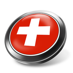 3d button schweiz, flagge