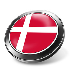 Obraz premium 3d button denmark, flag