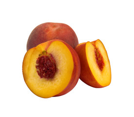 peach and half of piece with bean