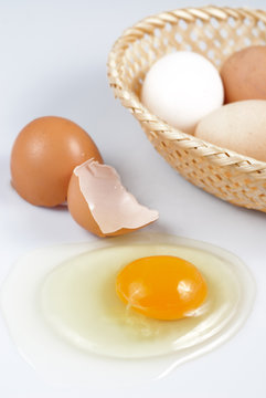 cracked egg isolated