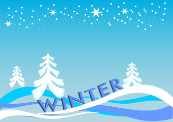 background with trees and snow