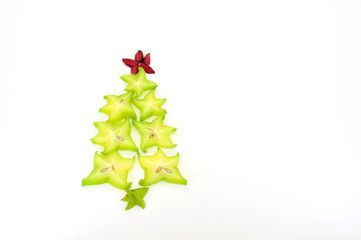 carambola christmas tree isolated on white