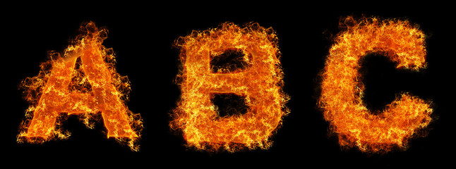 Set of Fire letter A B C