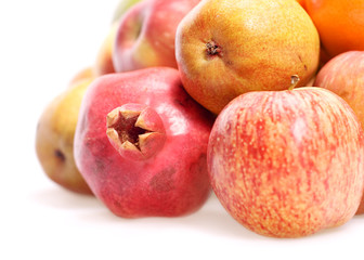 Fruits isolated on white background.
