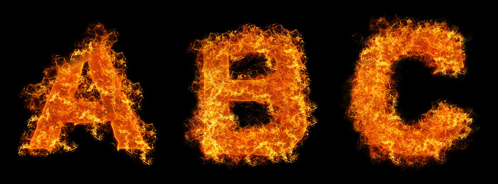 Set of Fire letter A B C