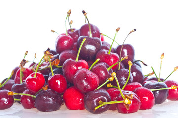 Ripe juicy sweet cherries.