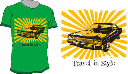 Travel in style t-shirt design