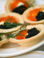 Tartlet with red caviar
