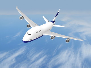 flying jet airplane