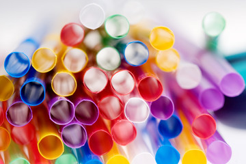 Colorful drinking straws background