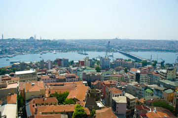 Fototapeta na wymiar Istanbul city skape as it looks from galata tower