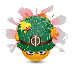 Smiley ball as soldier