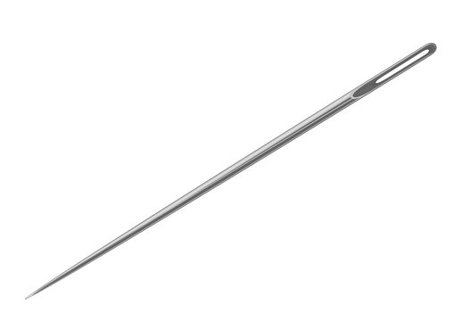 Needle for sewing on a white background