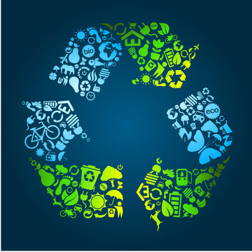 Eco recycle icons