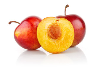 fresh plum fruits with cut