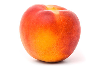 Juicy nectarine on a white background