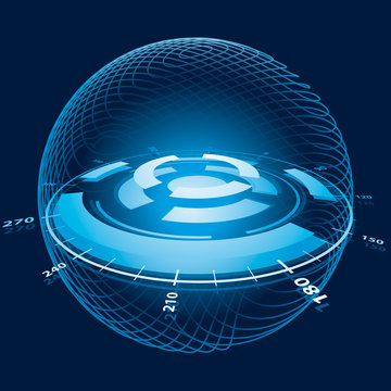 Fantasy Space Navigation Sphere. Vector Illustration