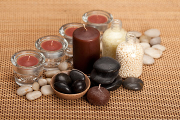 Spa equipment - bath salt and stones