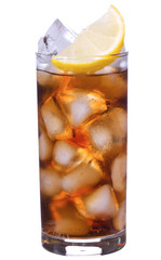 cocktail with lemon and cola