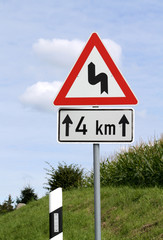 Verkehrsschild Kurve II