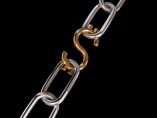 silver dollar chain on black