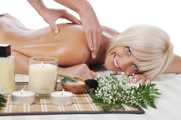 Obraz na płótnie Canvas Massage in the spa salon