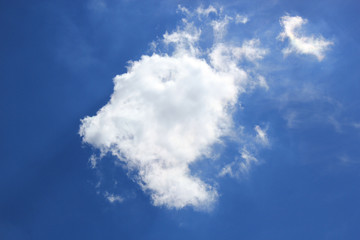 Beautiful white cloud in a deep blue sky