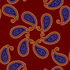 vector seamless tracery in ethnic style with cucumbers