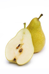 one and half of tasty pear