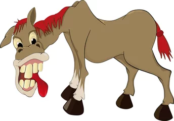 Fototapeten Babyzimmer Ridiculous horse  © liusa