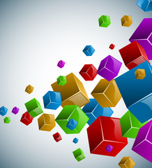 Colorful cubes vector background.
