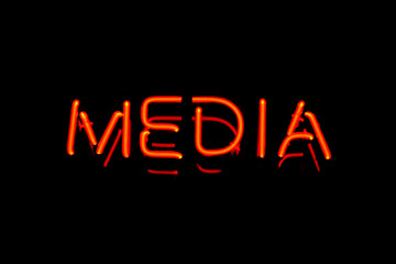 Media neon sign