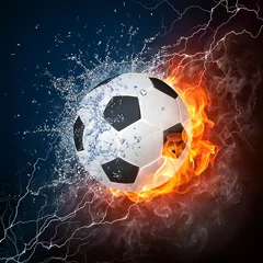 Crédence de cuisine en verre imprimé Flamme Ballon de football