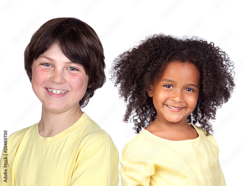 Canvas Prints Two beautiful children in yellow