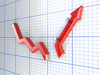 broken chart concept