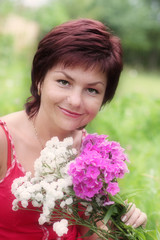 beautiful woman in garden