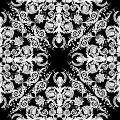 abstract decorated white square pattern