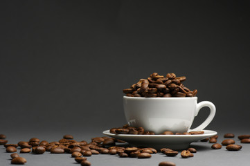Coffee beans in cup