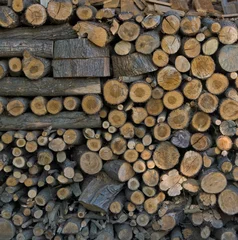 Möbelaufkleber Brennholz, Holzlager, Holzstapel © Blacky