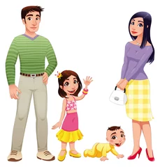 Foto op Aluminium Human family. Vector illustration, isolated characters © ddraw