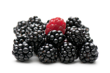 blackberry and raspberry