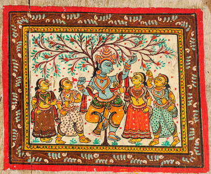 India - Orissa, painting of the wall