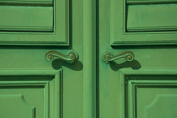 Tür grün, Nahaufnahme