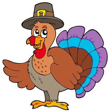 Thanksgiving turkey with hat