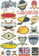 Naklejka premium Ice Hockey elements & labels