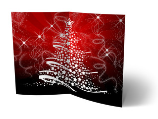 Ilustracion 3d de una tarjeta de Navidad