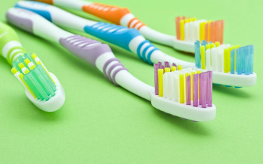 Colourful toothbrushes