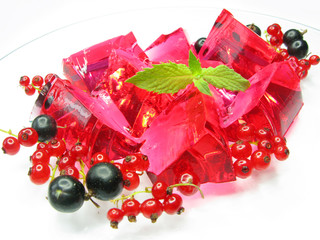 colored marmalade dessert with fruit