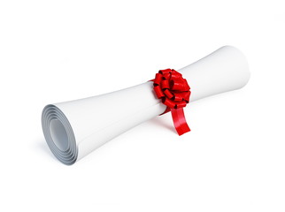 diploma on a white background