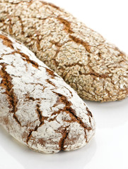 Wholegrain bread on wooden table, healty food